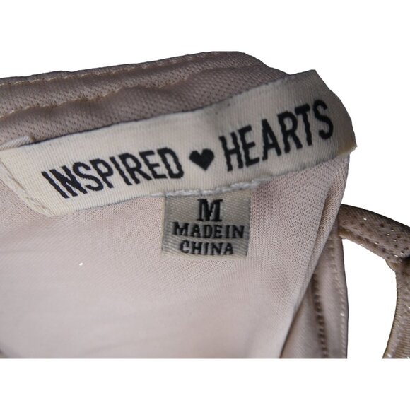 Inspired‎ Hearts Beige Glitter Dress - Picture 4 of 4
